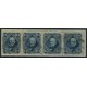 ARGENTINA 1877 GJ 55 TIRA DE CUATRO ESTAMPILLAS CON LEYENDA DE IMPRENTA DE LA AMERICAN BANK